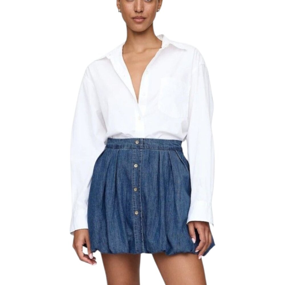 GAP Blue Denim Mini Bubble Hem Skirt